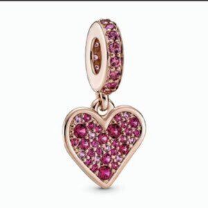 Pandora Pink Crystal Heart Bracelet Charm